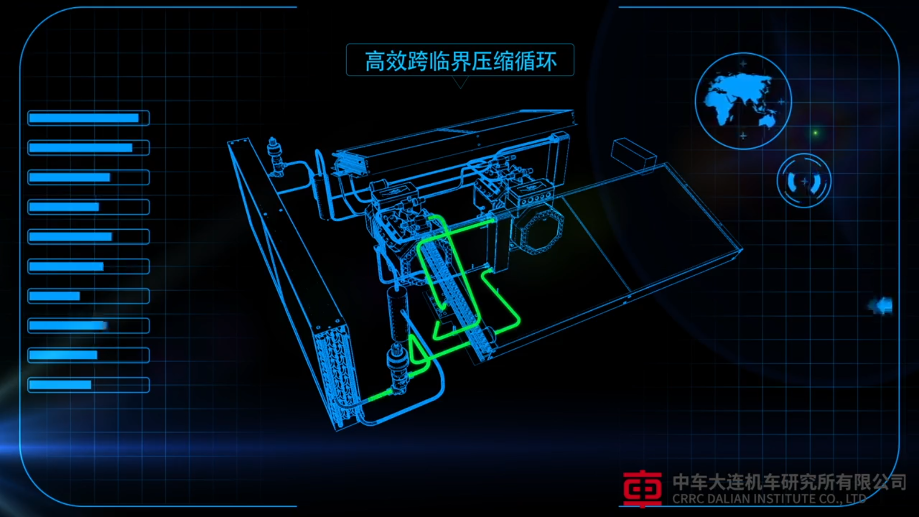400公里動(dòng)車(chē)?yán)涿娇照{(diào)產(chǎn)品3D動(dòng)畫(huà)演示